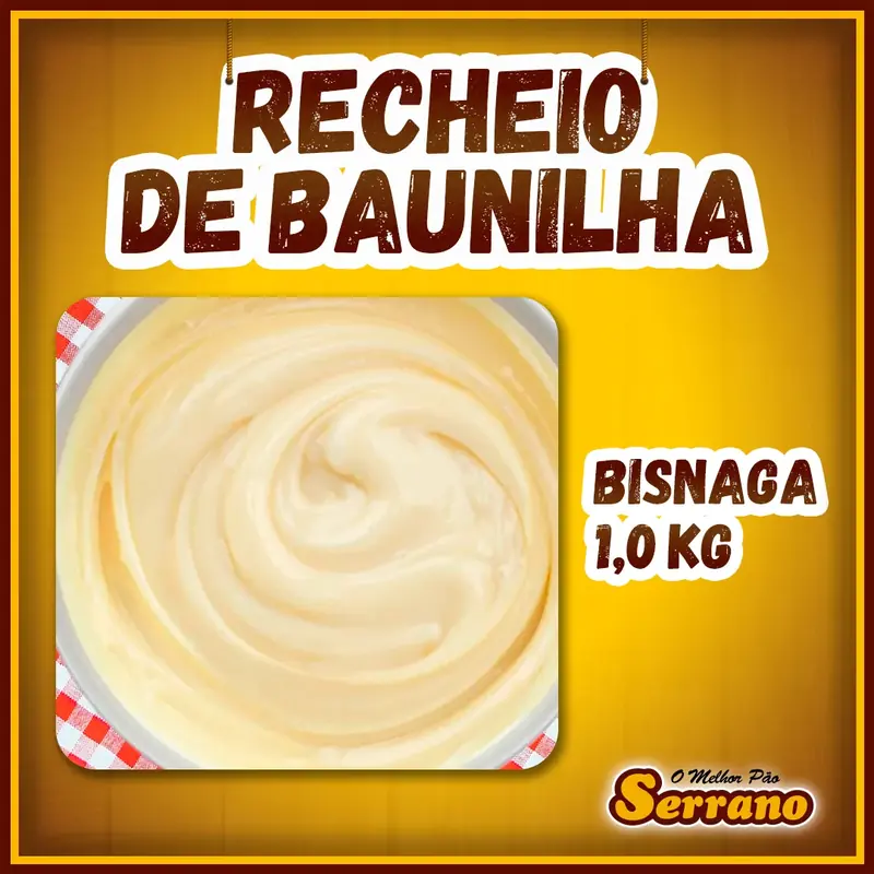 Imagem de apresentação de Recheio de baunilha Serrano, complemento para panificação
