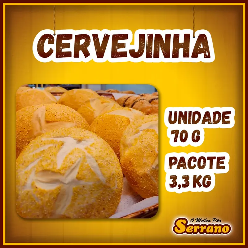 Imagem de apresentação de Francês cervejinha Serrano, pão congelado
