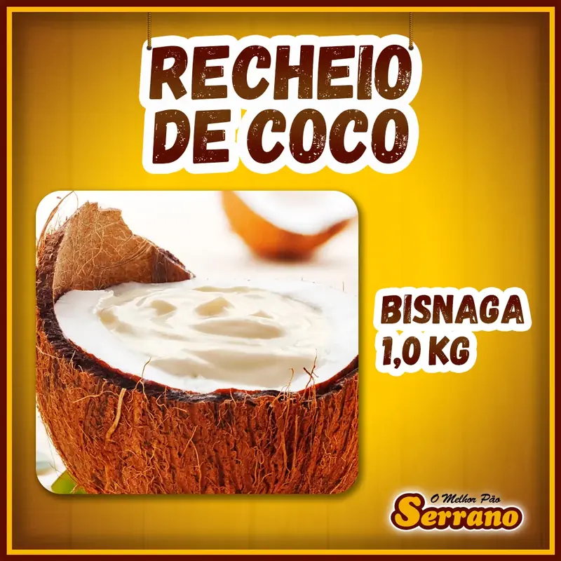 Imagem de apresentação de Recheio de coco Serrano, complemento para panificação