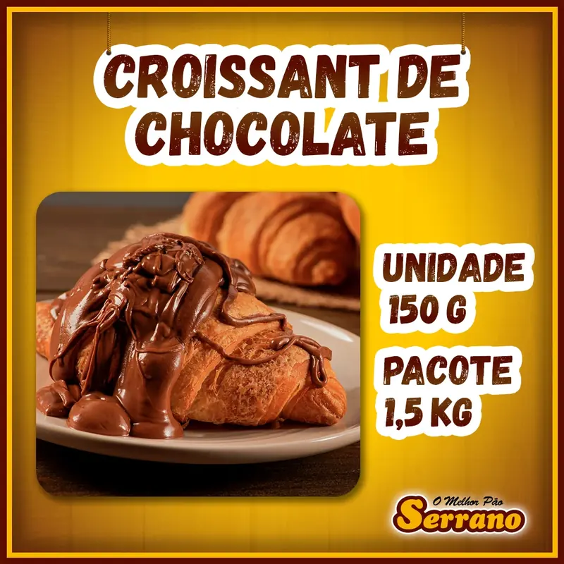 Imagem de apresentação de Croissant de chocolate preto Serrano, salgado congelado