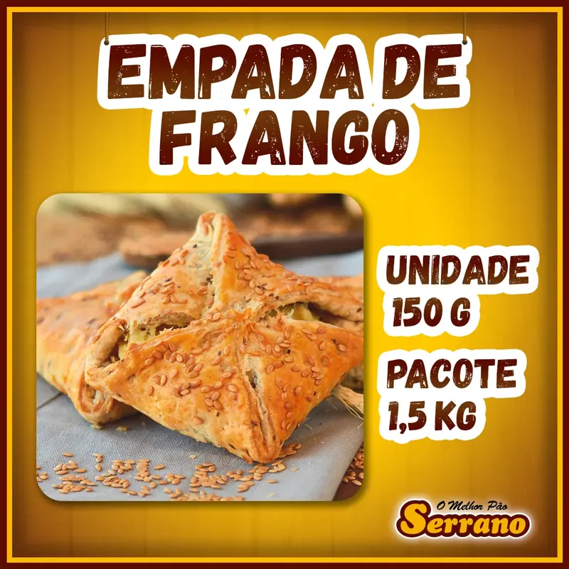 Imagem de apresentação de Empada de frango Serrano, salgado congelado
