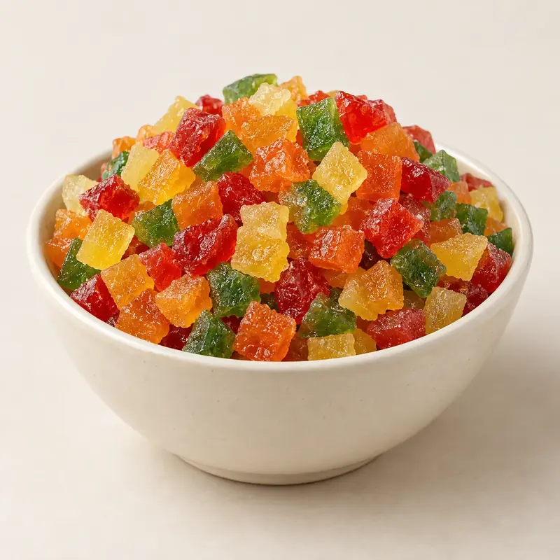 Imagem de apresentação de Frutas cristalizadas Serrano, complemento para panificação