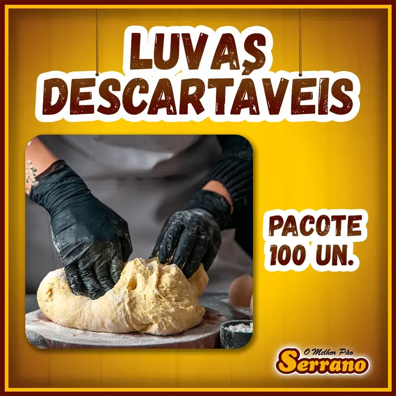 Imagem de apresentação de Luva descartável Serrano, acessório para panificação