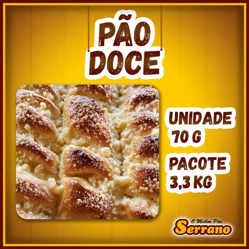 Imagem de apresentação de Pão doce Serrano, pão congelado