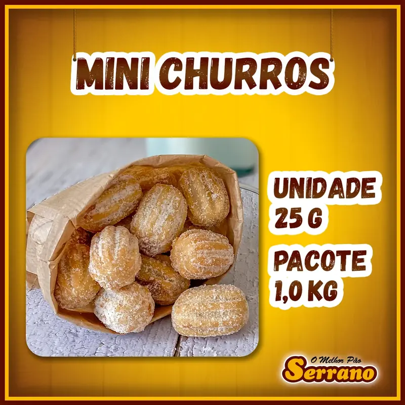 Imagem de apresentação de Mini churros doce de leite Serrano, salgado para coquetel