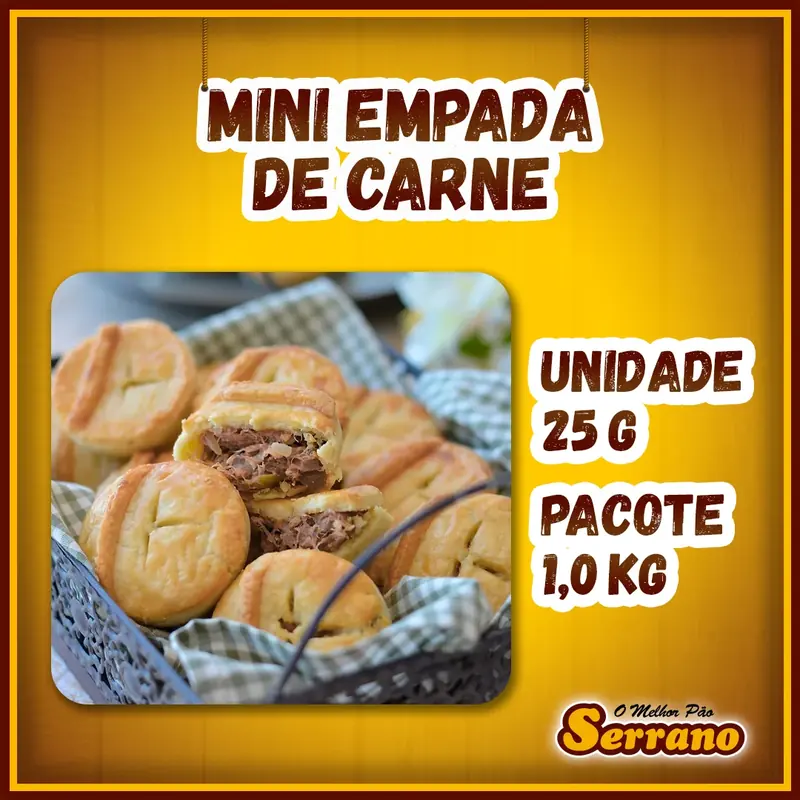 Imagem de apresentação de Mini empada de carne Serrano, salgado para coquetel