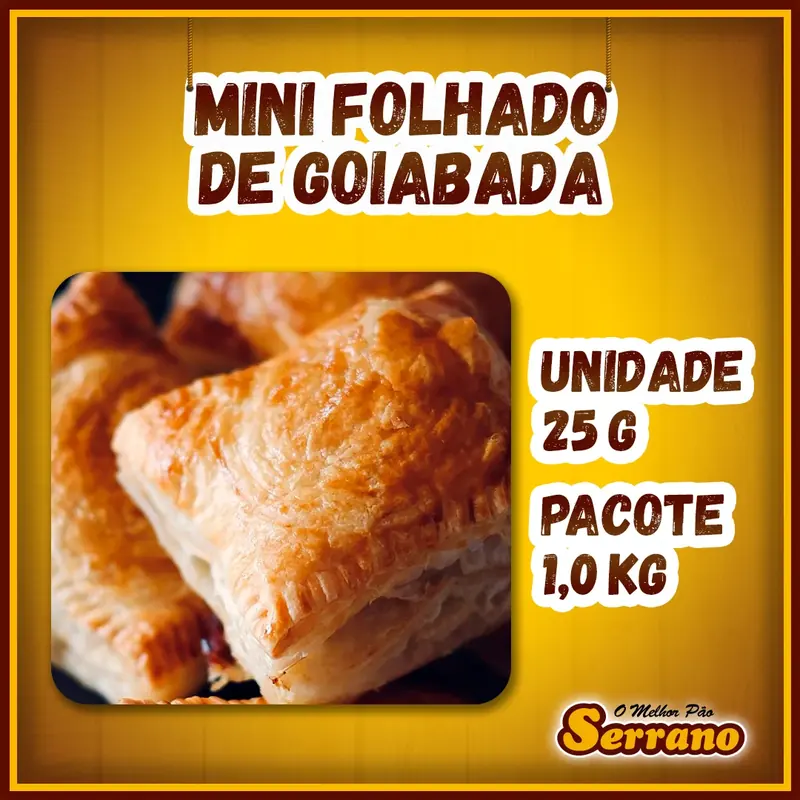 Imagem de apresentação de Mini folhado de goiabada Serrano, salgado para coquetel