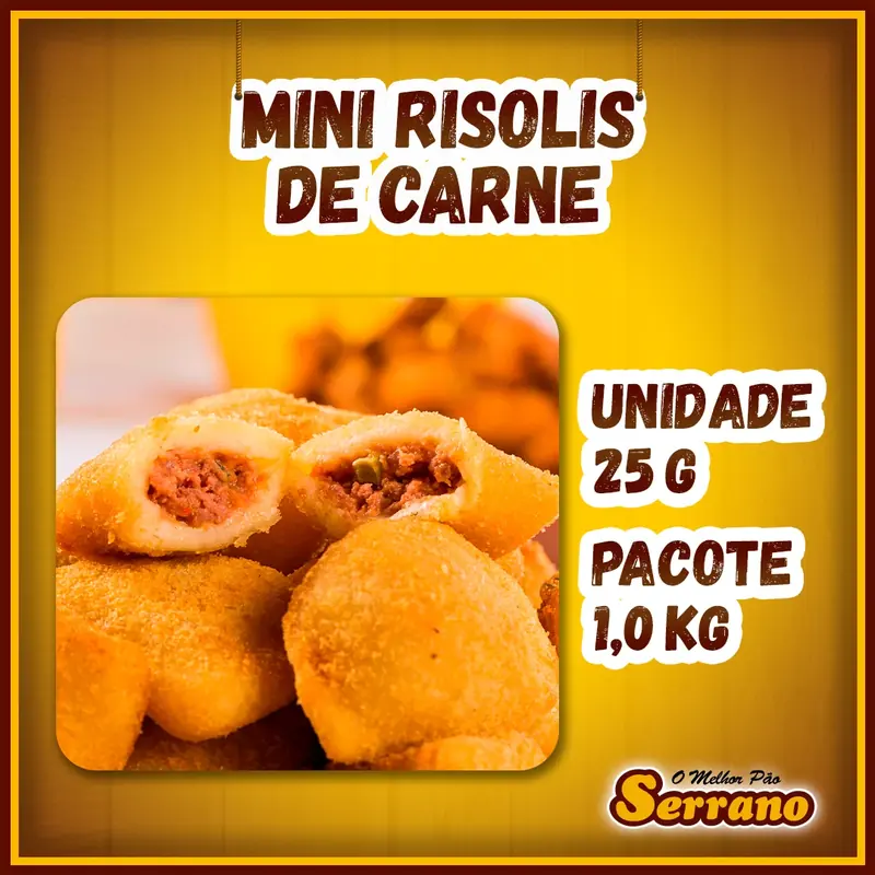 Imagem de apresentação de Mini risoles de carne Serrano, salgado para coquetel