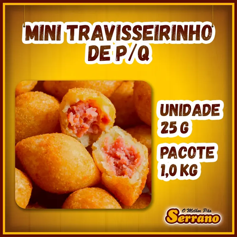 Imagem de apresentação de Mini travesseirinho de presunto e queijo Serrano, salgado para coquetel