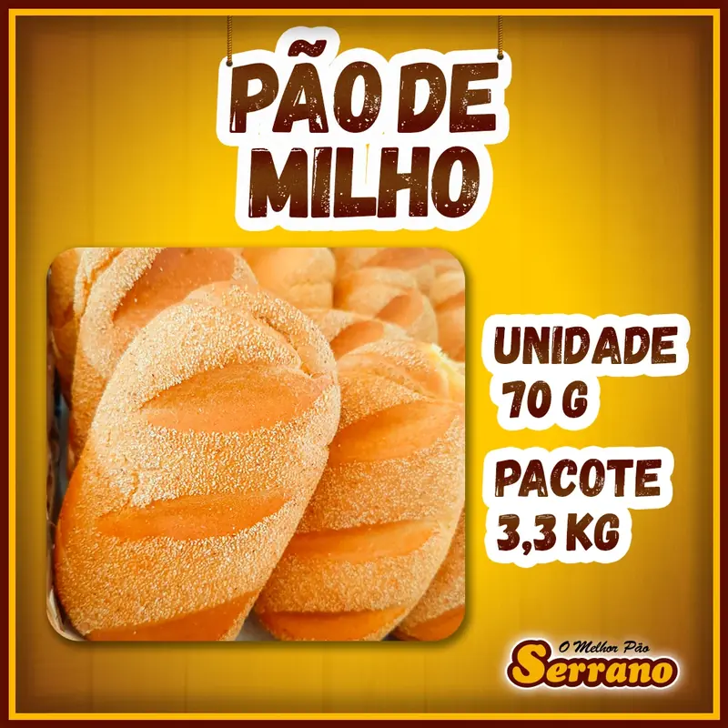 Imagem de apresentação de Pão de milho Serrano, pão congelado