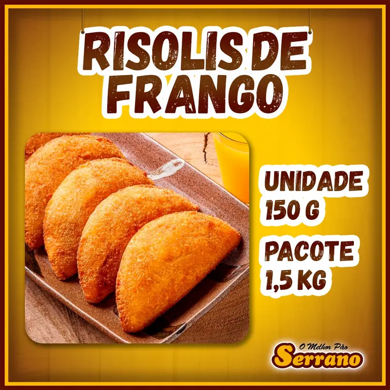 Imagem de apresentação de Risoles de frango Serrano, salgado congelado