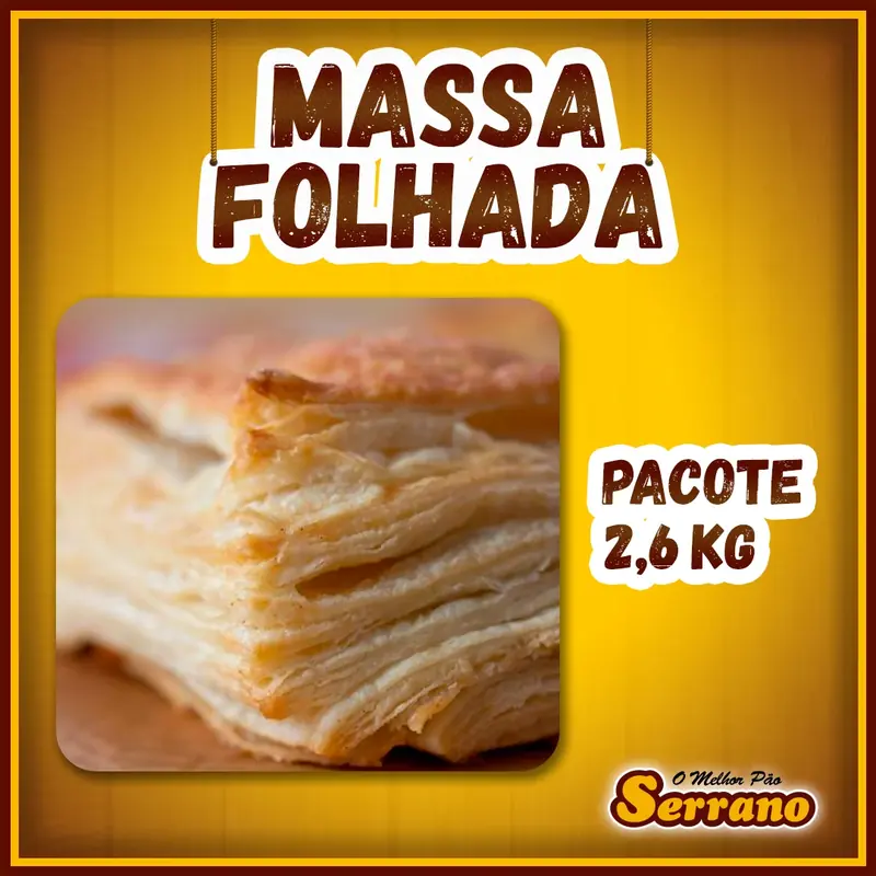 Imagem de apresentação de Rolo de massa folhado Serrano, pão congelado